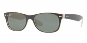 Ray-Ban RB2132 Sunglasses New Wayfarer  Sunglasses - 875 Top Black on Beige / Crystal Green