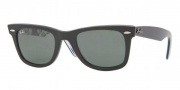 Ray-Ban RB 2140 (Original Wayfarer) Sunglasses - (100251) Top Black on Tr. Str. Orange/Grad. Bronw-Blue Anti glaring