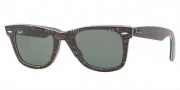 Ray-Ban 2140 (Original Wayfarer) Sunglasses Sunglasses - 1052 Buttons Pins Tops Black / Crystal Green (Only in Size 50)