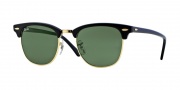 Ray-Ban RB3016 Sunglasses Clubmaster Sunglasses - (W0365)Ebony-Arista / Crystal Green