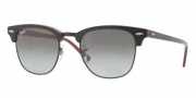 Ray-Ban RB3016 Sunglasses Clubmaster Sunglasses - (989/51)Top Red Crystal on Black Frame/Crystal Brown Gradient Lenses