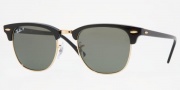 Ray-Ban RB3016 Sunglasses Clubmaster Sunglasses - 110371 Top Black on Red / Crystal Gradient Gray