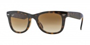 Ray-Ban RB4105 Sunglasses Folding Wayfarer Sunglasses - 710/51 Light Havana / Crystal Brown Gradient
