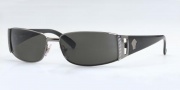 Versace VE2021 Sunglasses Sunglasses - 1001/6 Gunmetal/Grey Green Lenses