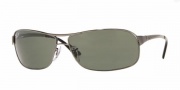 Ray-Ban 3343 Polarized Sunglasses Sunglasses - (004-58)Gunmetal/Crystal Green Polarized