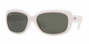 Ray-Ban RB4101 Sunglasses Jackie Ohh Sunglasses - (671) Shiny White/Crystal Green