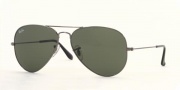 Ray-Ban 3025 Large Metal Sunglasses 62 Size Sunglasses - 004 Gunmetal / Crystal Green