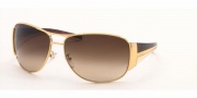 Prada PR 75GS Sunglasses - 5AK6S1 Shiny Gold / Brown Gradient