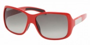 Prada PS 08HS Sunglasses - 0BU3M1 Red+White Rubber/Gray Gradient
