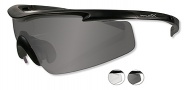 Wiley X PT-3 Sunglasses - (PT-3SC) Smoke, Clear/Matte Black
