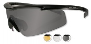 Wiley X PT-3 Sunglasses - (PT-3SCRX)Smoke, Clear/Matte Black w Rx insert