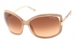 Tom Ford 0125 Anais Sunglasses - 74F Pearl nude / Ivory inside / Shiny rose gold details - Powder brown gradient lens 