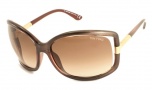 Tom Ford 0125 Anais Sunglasses - 59F Dove grey / Burgundy inside / Shiny rose gold details - Bronze gradient lens