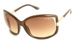 Tom Ford 0125 Anais Sunglasses - 48F Transparent dark brown / Shiny rose gold details - Brown gradient lens