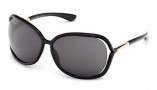 Tom Ford 0076 Raquel Sunglasses - B5 Shiny Black / Rose Gold Metal - Smoke