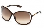 Tom Ford 0076 Raquel Sunglasses - 692 Dark Transparent Brown / Rose Gold Metal - Gradient Brown