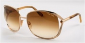 Tom Ford 0040 Margaux Sunglasses - 772 Rose Gold - Light Brown Coquillage Temple / Brown Gradient Lens