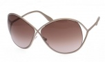 Tom Ford FT0131 Lilliana sunglasses Sunglasses - 57F Shiny pearl beige - Grey to brown lens