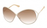 Tom Ford FT0131 Lilliana sunglasses Sunglasses - 57F Shiny pearl beige - Grey to brown lens