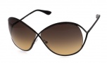 Tom Ford FT0131 Lilliana sunglasses Sunglasses - 01P Shiny black - Green to honey lens