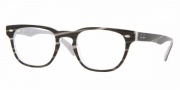 Ray-Ban 5165 Eyeglasses - 2327 Top Gray Strip. on Opaline Ice