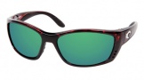 Costa Del Mar Fisch Sunglasses Shiny Tortoise Frame Sunglasses - Sunrise Glass/COSTA 400
