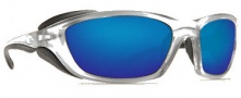 Costa Del Mar Man o War Sunglasses - Silver Frame Sunglasses - Blue Mirror / 580G