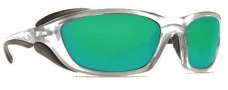 Costa Del Mar Man o War Sunglasses - Silver Frame Sunglasses - Green Mirror / 580G