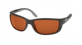 Costa Del Mar Zane Sunglasses - Matte Black Frame Sunglasses - Vermillion Glass/COSTA 400