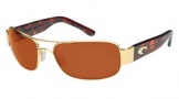 Costa Del Mar Placida - Gold Frame Sunglasses - Vermillion CR 39/COSTA 400