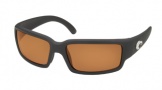 Costa Del Mar Caballito Sunglasses Shiny Black Frame Sunglasses - Amber / 580P