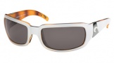 Costa Del Mar Cin - White Tortoise Frame Sunglasses - Gray Glass/COSTA 580