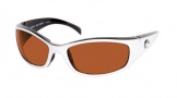 Costa Del Mar Hammerhead - White-Black Frame Sunglasses - Vermillion Glass/COSTA 400