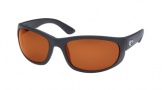 Costa Del Mar Howler Sunglasses Shiny Black Frame Sunglasses - Sunrise Glass/COSTA 400