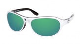 Costa Del Mar Pumphouse - White-Black Frame Sunglasses - Green Mirror Glass/COSTA 580