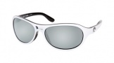 Costa Del Mar Pumphouse - White-Black Frame Sunglasses - Silver Mirror Glass/COSTA 580