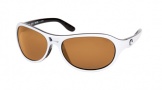 Costa Del Mar Pumphouse - White-Black Frame Sunglasses - Amber CR 39/COSTA 400