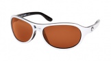 Costa Del Mar Pumphouse - White-Black Frame Sunglasses - Vermillion CR 39/COSTA 400