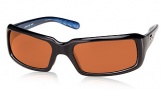 Costa Del Mar Switchfoot Sunglasses Shiny Black Frame Sunglasses - Amber Glass/COSTA 400