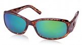 Costa Del Mar Vela Sunglasses Shiny Tortoise Frame Sunglasses - Vermillion Glass/COSTA 400