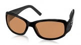 Costa Del Mar Vela Sunglasses Shiny Black Frame Sunglasses - Amber / 580P