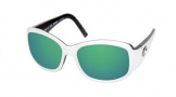 Costa Del Mar Vela Sunglasses White-Black Frame Sunglasses - Amber Glass/COSTA 400
