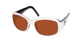 Costa Del Mar Vela Sunglasses White-Black Frame Sunglasses - Vermillion Glass/COSTA 400