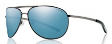 Smith Serpico Sunglasses Sunglasses - Black / Polarized Blue Mirror