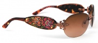 Ed Hardy EHS 014 Three Old School Roses Sunglasses - Cocoa