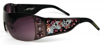 Ed Hardy EHS 022 Skull & Cherry Blossoms Sunglasses - Gunmetal