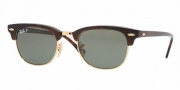 Ray-Ban 2156 Polarized Sunglasses Sunglasses - 990/58 Red Havana / Crystal Green Polarized