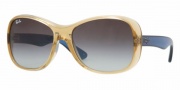 Ray Ban 4139 Sunglasses - 760/11 Shiny Sand Transparent / Gray Gradient