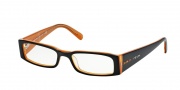 Prada PR 10FV Eyeglasses Eyeglasses - (2BX1O1) Top Black on Orange