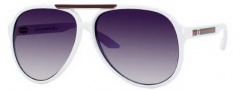 Gucci 1627 Sunglasses - 0VK6 White / JJ Gray Shaded Lens